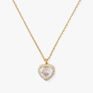 Kate Spade My Love Pavé Heart Pendant Necklace Gold Brand New KA675